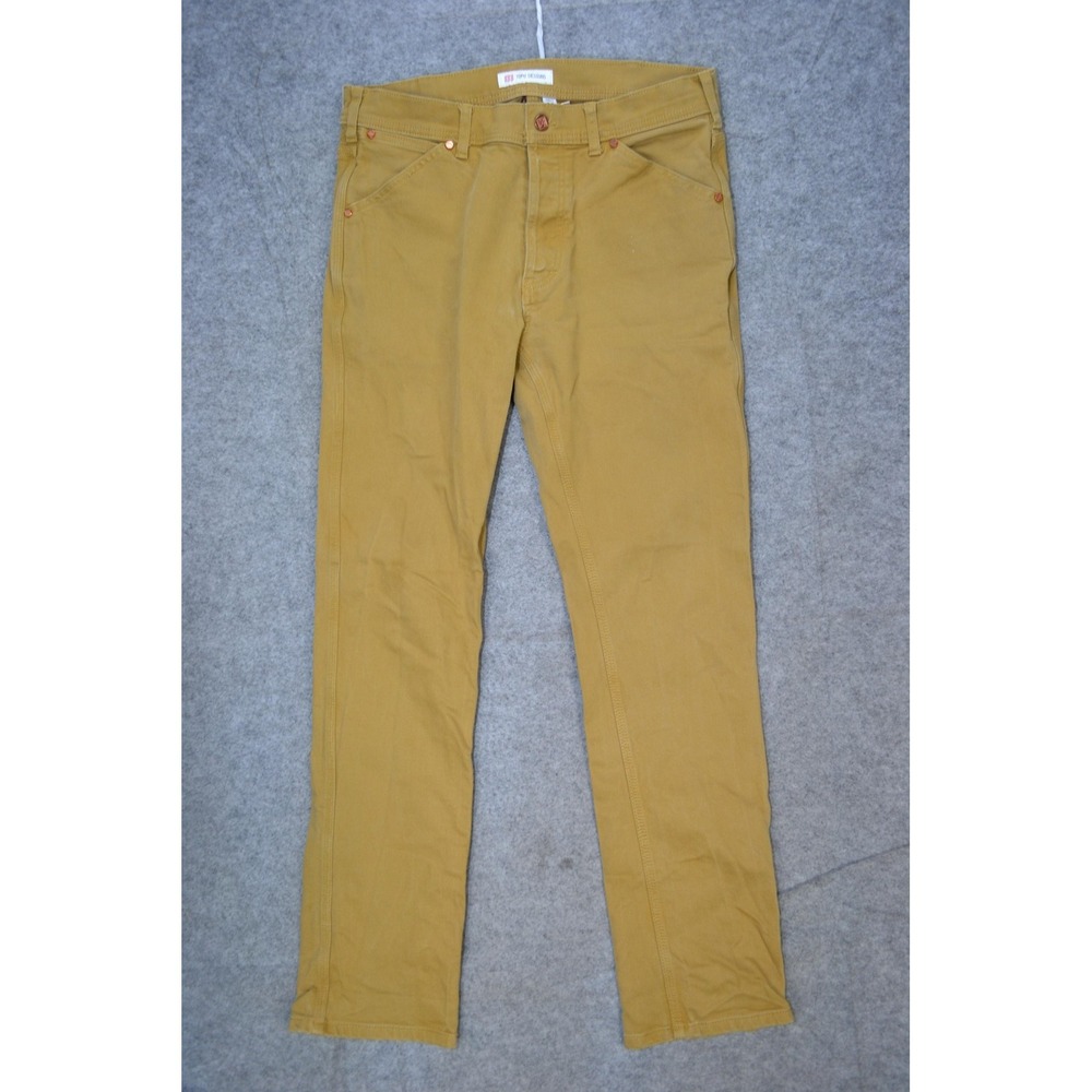 Topo Designs Jeans Mens 32x31 Brown Organic‎ Stretch Denim Slim Tapered Pants